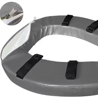 FEIYONG Comfort Padded Toilet Seat Cushion, 2-inch High-Density Foam, Waterproof PU Material, U-Shape, Secure Fastening, for Standard & Elongated Toilets (Gray)