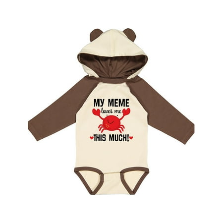 

Inktastic Meme Loves Me Grandson Gift Gift Baby Boy or Baby Girl Long Sleeve Bodysuit