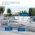 thumbnail image 5 of Lounge Sectional Sofa Chair Set, Rattan, Wicker, Light Grey Gray White, Modern Contemporary Urban Design, Outdoor Patio Balcony Cafe Bistro Garden Furniture Hotel Hospitality, 5 of 10