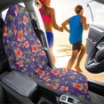 thumbnail image 4 of Uourmeti 1 Pack Car Seat Towel Cover in Red Hibiscus Floral Theme, Waterproof Plush Microfiber Cover Compatible with Vans Trucks SUVs, 4 of 7