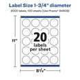 thumbnail image 6 of Avery Matte White Round Labels, 1.75" Diameter, 2,000 Labels, 6 of 8