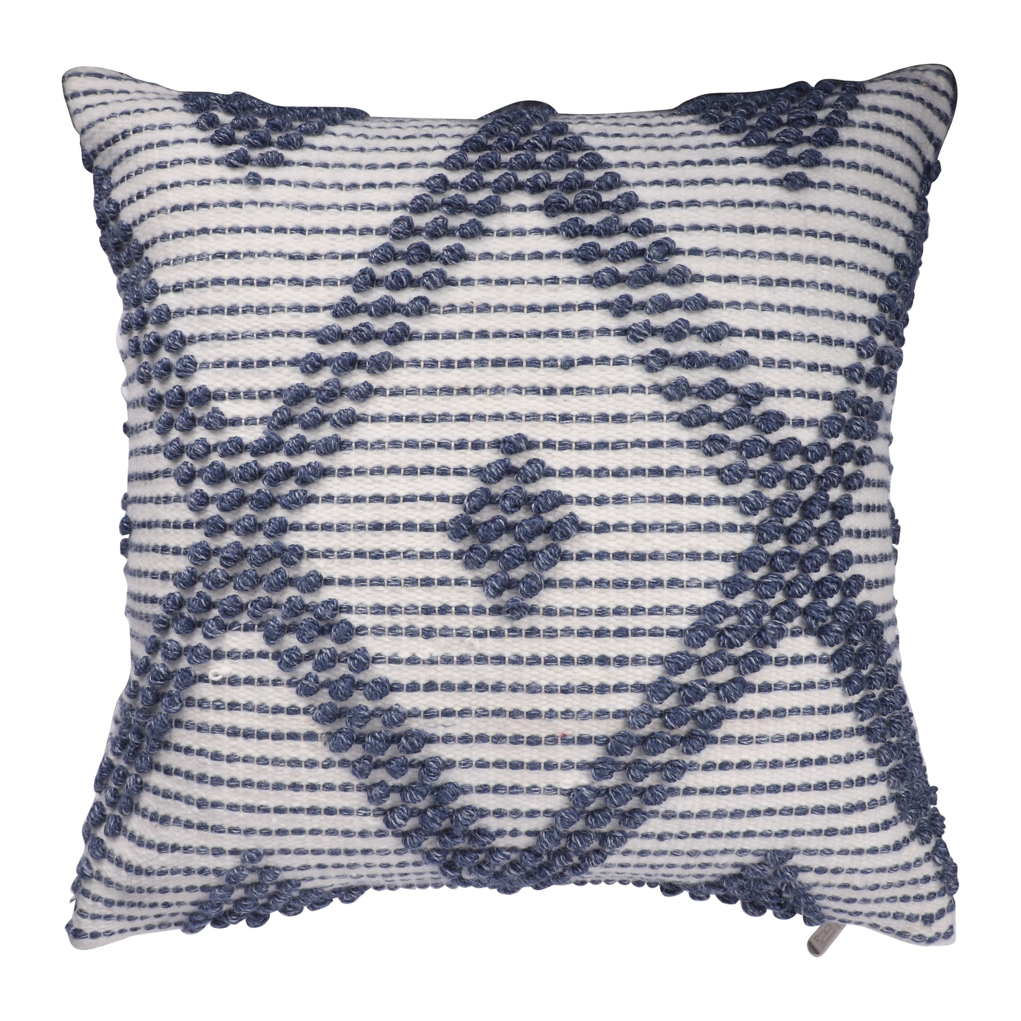 Ox Bay Petra 20" x 20" Navy/White Diamond Reversible Indoor/Outdoor Adult Decorative Throw Pillow