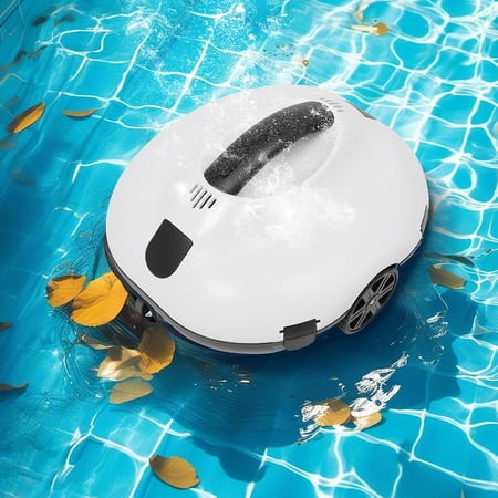 Cordless Automatic Robotic Pool Cleaner for Above Ground Flat Pools, Up to 861 Sq.Ft & 9.8ft Depth, 178µm Filtration, <130 Min Runtime, Self-Parking, Ipx8 Waterproof