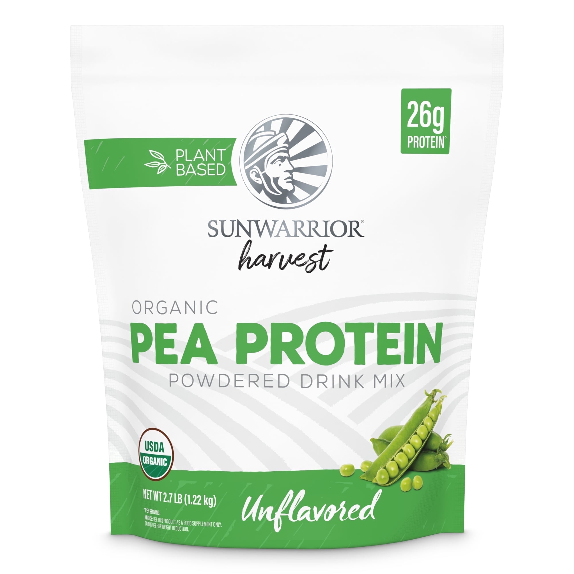 Sunwarrior Organic Harvest Pea Protein Powder - 1225g pouch