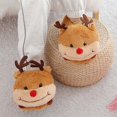 thumbnail image 4 of Couple Cartoon Animal Slippers With Padded Heels Winter Warm Indoor Floor Shoes, 4 of 7