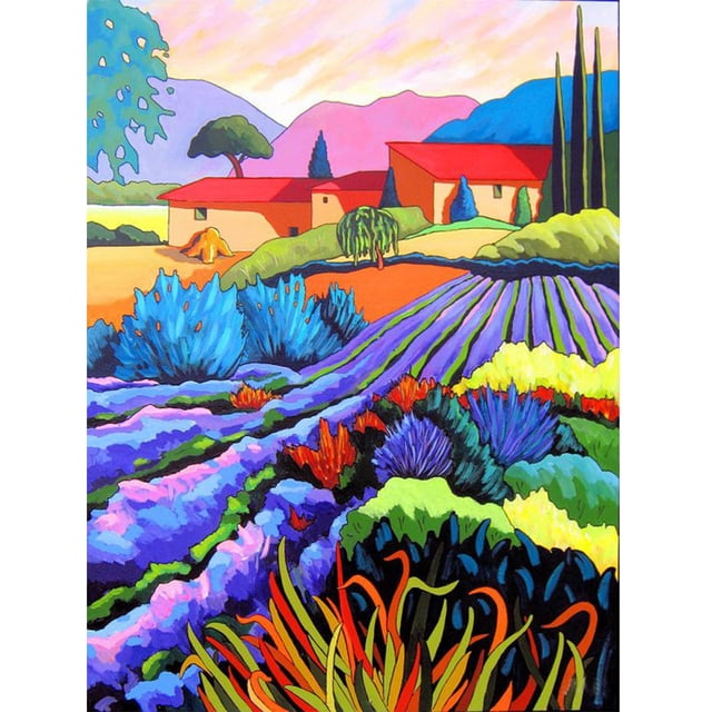 Diamond Painting (DE2093) 5D Square Kit DIY Farm Village Pictures (L2374) 40x50cm Hugtrwg Para estrenar