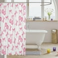 thumbnail image 3 of Cartoon Bowknot Kids Shower Curtains,Western Cowgirl Disco Ball Retro Bathroom Curtains for Girls Women,Bow Tie Cute Princess Pink Romantic Waterproof Curtains,12 Hooks Suits,72" W x 84" L, 3 of 6