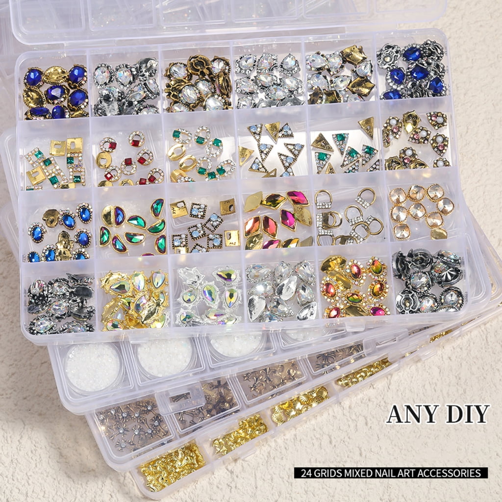 JZROCKER Multi-shape Nail Cross Beads Nail Gems for Nail Shoes Jewels Decorations