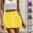 thumbnail image 5 of Dvprdro Women Mini Skirt Summer Fashion High Waist Puffy Short Skirt Casual Ruffle Flared A-Line Beach Skirt Purple Sizes XL, 5 of 5