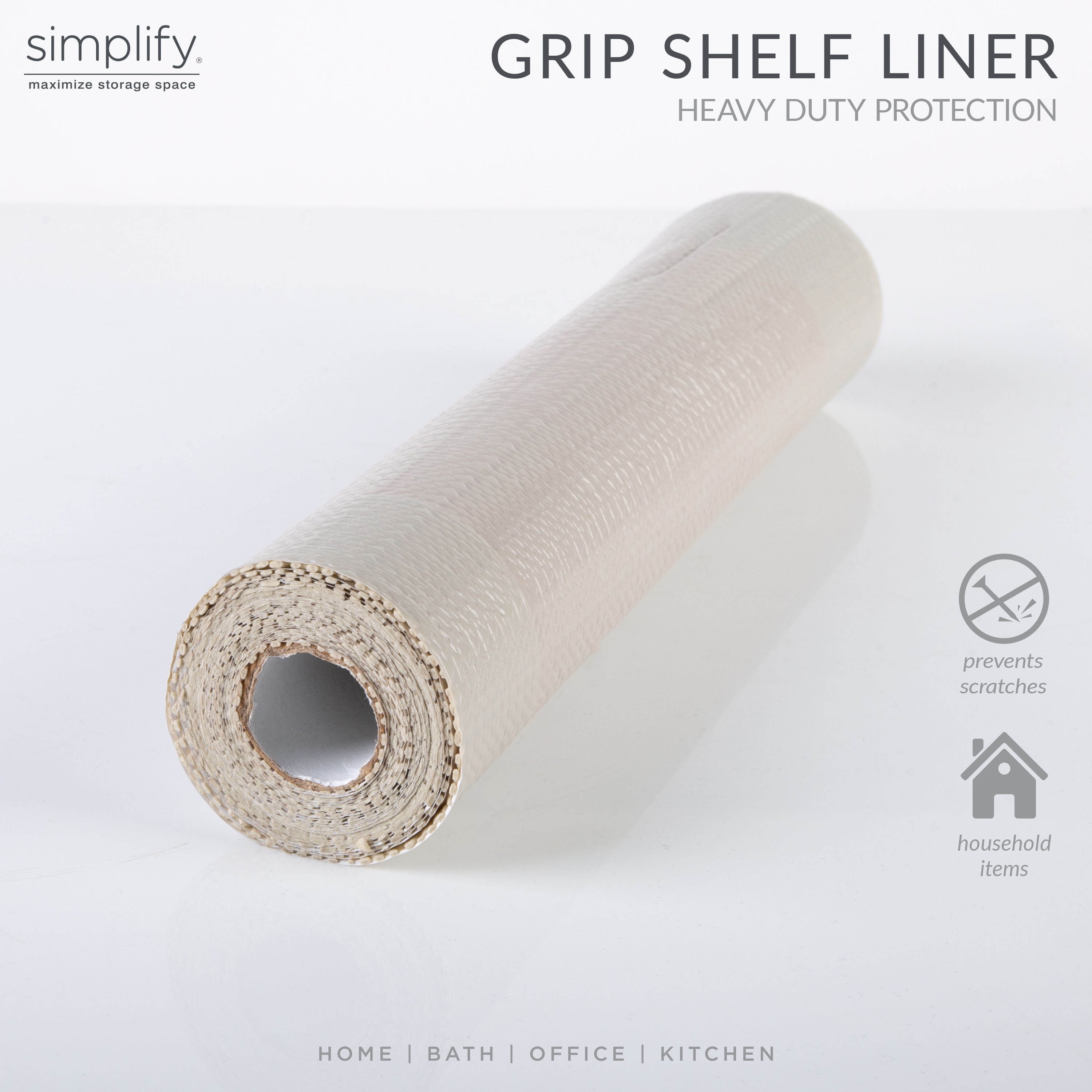 Simplify Gray Linen Self-Adhesive Shelf Liner, 2ct.