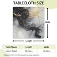 thumbnail image 2 of Black White Gold Marble Pattern Square Fitted Tablecloth with Elastic Edge,Square Table Cover,Washable Elastic Table Cover for Home Kitchen Party Decor 34"x34", 2 of 6