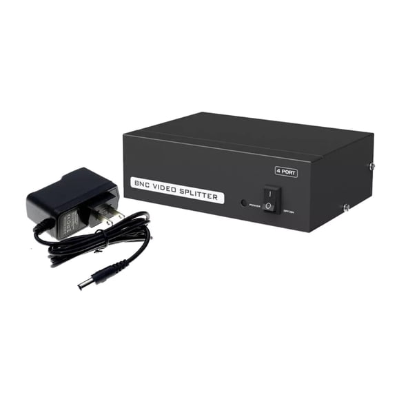 4-Way BNC Splitter for Multi-Screen Display HD Signal Distribution, Plug and Play