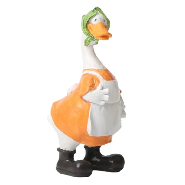 Figura de pato de dibujos animados de resina, estatua de pato madre padre, escultura animal, decoración para el hogar, oficina, escritorio, jardín, adorno, regalo de festival
