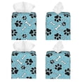 thumbnail image 2 of Gukieu Cute Dog Footprints Print Leather Tissue Box, PVC Waterproof Velcro Opening and Closing Square Tissue Box Holder, Suitable for Home and Office Decoration, 2 of 7