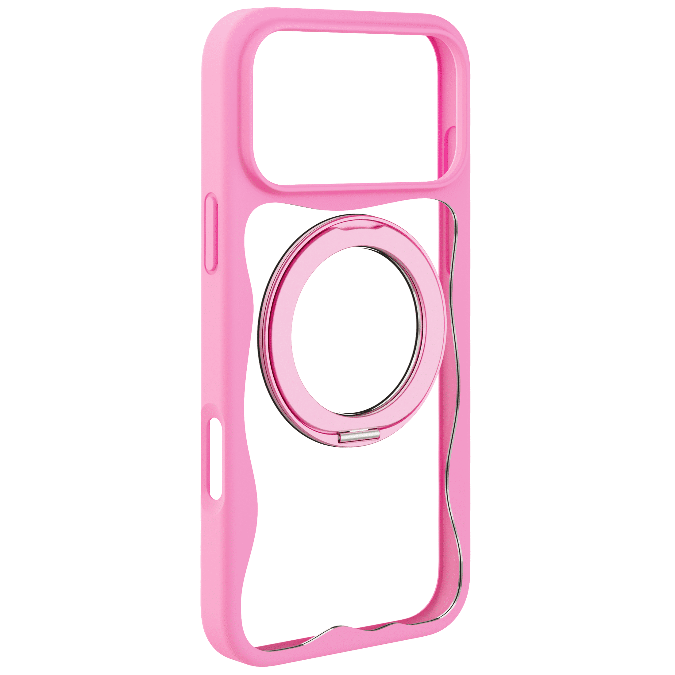onn iPhone 17 Pro Max MagSafe Compatible Case with 360 Ring Kickstand, Pink