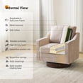 thumbnail image 2 of Ktaxon 360° Swivel Accent Chair Soft Chenille Fabric Arm Chair High Resilience Cushion Ideal for Living Room  Bedroom Furniture Khaki, 2 of 12