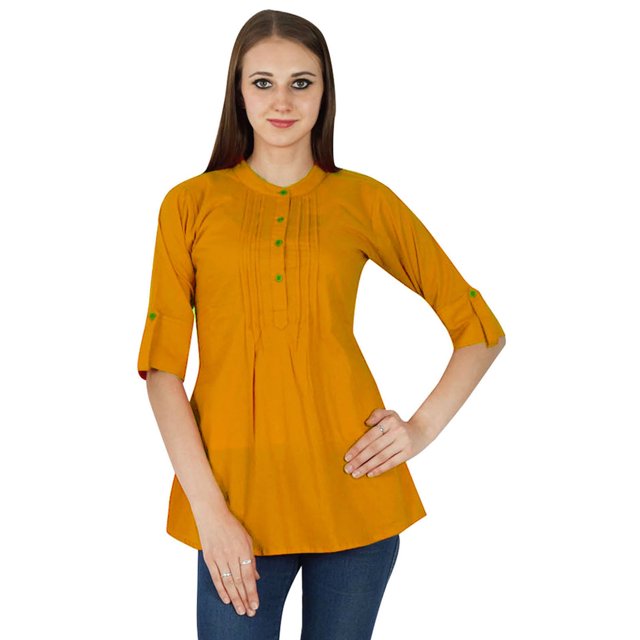 Robe Haut Boho Unie Tunique Décontractée Vêtements Femme Coton Été Robe d'Été