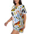 thumbnail image 2 of Wukai Insects and Flowers Women's Pajama Set,Short-Sleeve Top and Shorts with Elastic Waistband and Pockets for Loungewear, Yoga, and Casual Wear-Medium, 2 of 8
