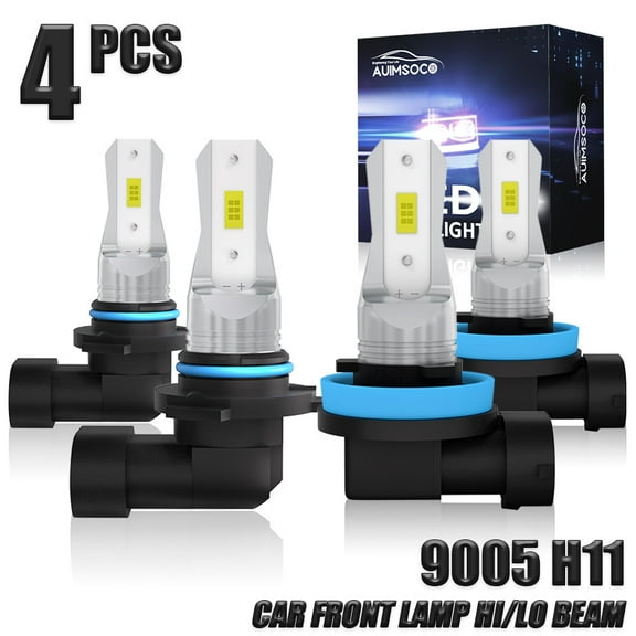 AUIMSOCO 9005 H11 LED Car Front Lamp KIT Combo Bulbs 6500K High&Low Beam Super Bright White 50000 Hours Lifespan Canbus No Error