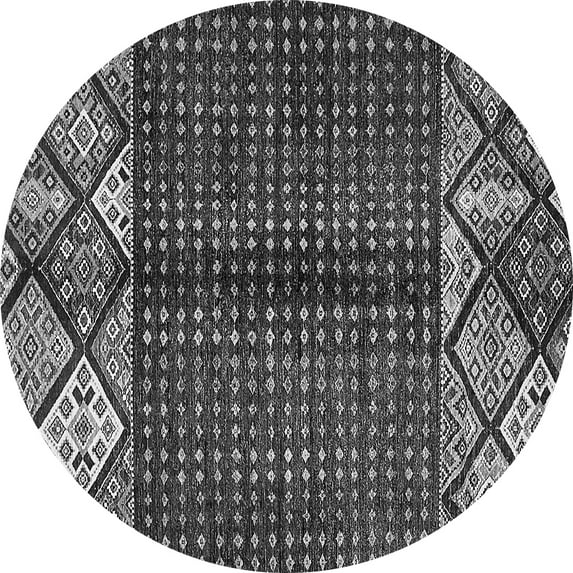 Ahgly Company Indoor Round Abstract Gray Modern Area Rugs, 4' Round