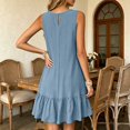 thumbnail image 2 of ASEIDFNSA Women Sleeveless Tank Dress Crew Neck Ruffle Hem Casual Mini Sundress, 2 of 5