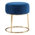 thumbnail image 3 of Linon Carly Metal Accent Vanity Stool in Navy Blue, 3 of 10