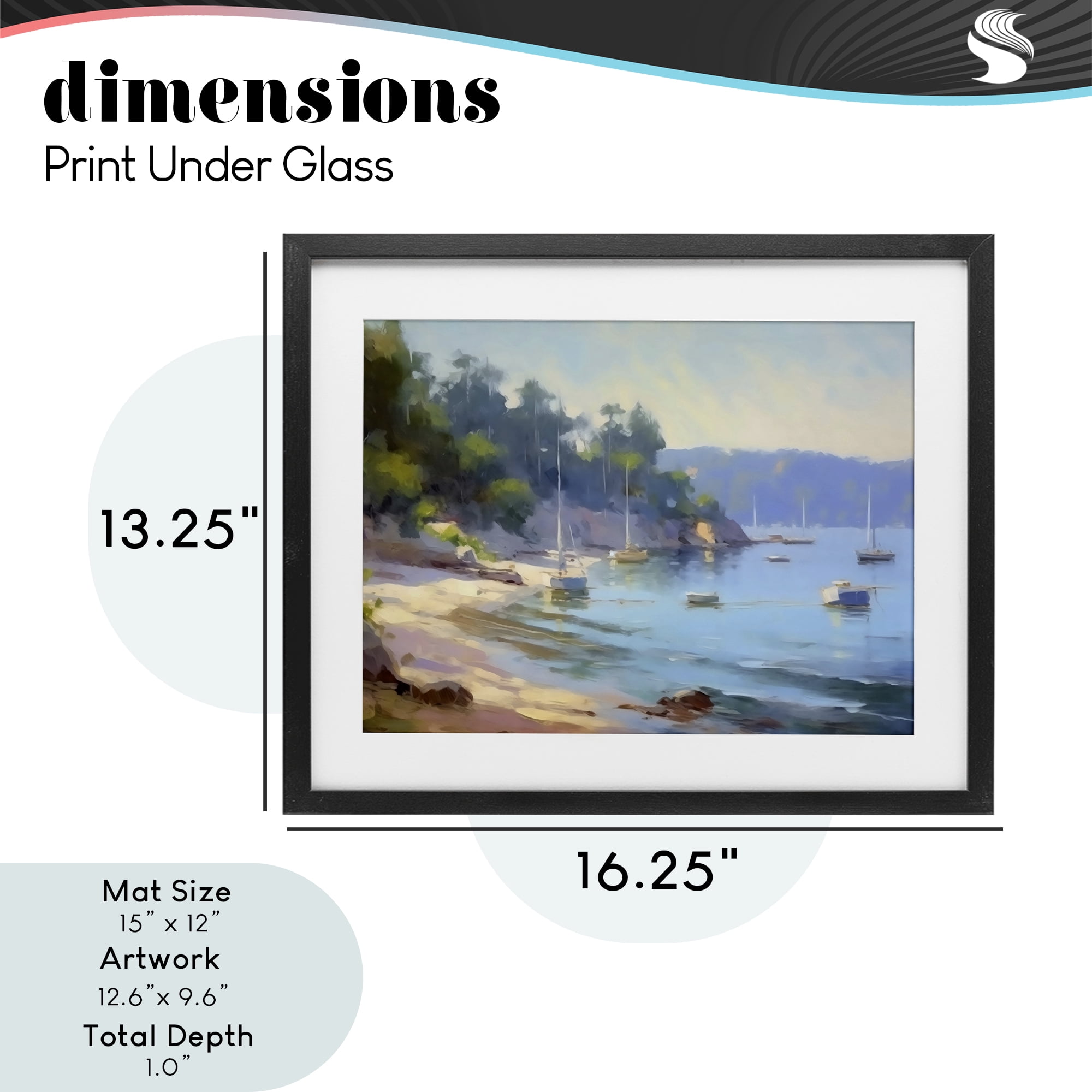 Stupell Industries Near The Shore Summer Sailing Black Framed Print Under Glass, design by Creative Studio