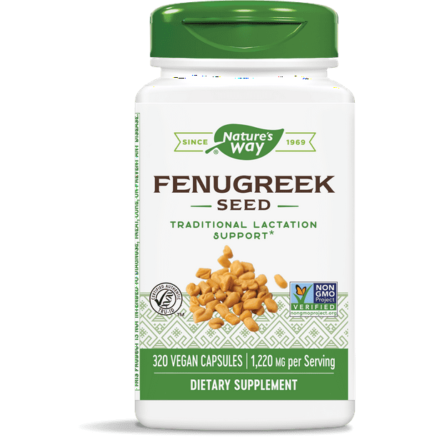Natures Way Fenugreek Seed, NonGMO & Certified Vegetarian, 320 Ct