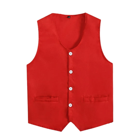 TiaoBug Gilet d'Activités de Bénévolat pour Enfants Garçons Filles Couleur Unie Uniforme de Travail Rouge m
