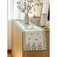 thumbnail image 5 of Table Runner 72 Inches Long for Kitchen Dining, Easter Dresser Scarf Farmhouse, Dining Table Decorations for Wedding/Parties, Spring Gnomes Floral Bunny Eggs Green Lattice 16 x 72 In, 5 of 8