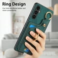 thumbnail image 3 of Allytech Wallet Case for Samsung Galaxy A13 5G, Support Car Mount, Luxury PU Leather Shockproof Anti-Fall 360° Finger Ring Stand Rotatable Kickstand Case with Magnetic Snap & Card Slots - Green, 3 of 8