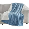 thumbnail image 4 of Sherpa Fleece Throw Blanket Washed Blue - Thick Warm Blankets,Soft Fuzzy Throw ,50x60 inches, 4 of 6