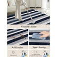 thumbnail image 5 of Navy Blue Area Rug for Bedroom 2.7x5 Ft Grey Black Stripe Abstract Geometric Striped Super Soft fuzzy Throw Rug Non-Slip Fluffy Plush Indoor Floor Carpet for Living Room Nursery Home Decor, 5 of 8