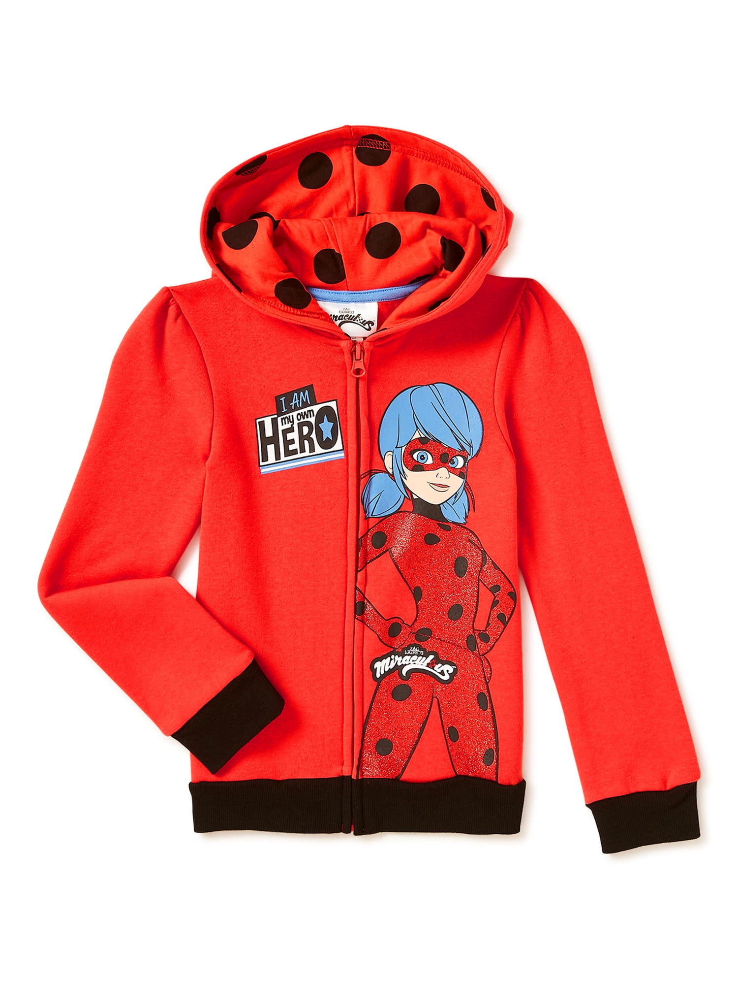 Miraculous Ladybug Long Sleeve Fleece Zip-up Hoodie Miraculous Ladybug Long Sleeve Fleece Zip-up Hoodie