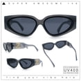 thumbnail image 2 of Womens Diva Narrow Triangular Thick Temple Plastic Fashion Sunglasses Slate - Black, 2 of 8