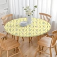thumbnail image 3 of Yellow Cartoon Unicorn Star Lightning Pattern Round Fitted Tablecloth with Elastic Edge,Dining Table Cover Waterproof,Outdoor Round Tablecloth for Camping,Dining,Indoor and Outdoor, 3 of 7