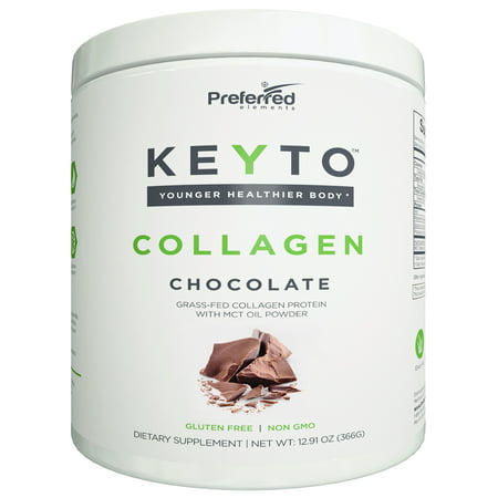 Collagen Protein Powder with MCT Oil – Keto and Paleo Friendly Pure Grass Fed Pasture Raised Hydrolyzed Collagen Peptides – Perfect for Low Carb Diet and with Keto Snacks – KEYTO Chocolate