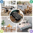 thumbnail image 3 of Black Sun Moon Star Pattern Rectangle Tablecloth 60"x120",Waterproof Polyester Rectangle Table Cloth, Wipeable Spillproof Polyester Tablecloth for Dining, Camping, Indoor and Outdoor, 3 of 6