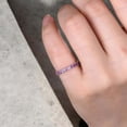 thumbnail image 3 of JEWELRYTREASURE Purple Amethyst Band Rose Gold Plated Wedding Band Full Eternity Stacking Jewelry February Birthstone Jewelry Gift for Women, 3 of 4