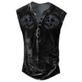 QWANG Mens Distressed Henley Shirts Vintage Sleeveless T Shirts Slim
