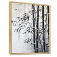 thumbnail image 2 of Designart "Wild Bamboo In Black And White I" Bamboo Floater Framed Canvas Prints, 2 of 5
