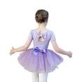 thumbnail image 2 of ‌LYMAYTER Girls Ballet Leotard kids Short Sleeve Dance Suit Cute Glitter Dance Dress Outfit 3-11Y, 2 of 8