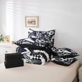 thumbnail image 5 of Homewish Cartoon Soccer Graffiti Twin Bedding Sets 7-Piece, Black White Honeycomb Abstract Bedding Comforter Set, Sports Lover Reversible Sheet Sets, Super Cozy Room Decor, 5 of 7