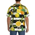 thumbnail image 3 of Sikiie Orange and Lemon Men's Wrinkle Free Untucked Cuban Shirt Business Casual Button Down Shirts Short Sleeve ShirtLarge, 3 of 5