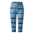 thumbnail image 3 of Gibobby Leggings Con Forro Polar Mujer Mallas 3/4 para mujer, mallas informales con estampado cintura alta para mujer, mallas atléticas, pantalones cortos entrenamiento Yoga（Azul， M), 3 of 5