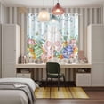 thumbnail image 4 of Easter Kitchen Curtains Window Panels, Spring Rabbit Feet Eggs Botanical Flowers Butterfly Insulated Window Treatment Curtain, Grommet Curtains for Bedroom/Living Room/Bathroom, 2 Piece 42"Wx63"L, 4 of 8
