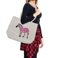 thumbnail image 2 of Pink Zebra Shopping Bag, Zebra in Pink Stripes Savannah Animal Wilderness Safari Print, Eco-Friendly Reusable Bag for Groceries Beach and More, 15.5" X 14.5", Cream, by Ambesonne, 2 of 2