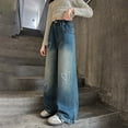 thumbnail image 4 of JLMSPLWG Girls Baggy Jeans Kids Trendy Elastic Waisted Wide Leg Denim Pants Soft Cute Y2k Trousers for Teens Distressed Hip Hop Jeans Girls Clothes, 4 of 9