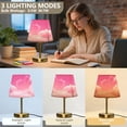 thumbnail image 3 of Tapered Desk Lamp with Antique Brass Base Table Lamps Dimmable LED Bulb Button Switch Night Light Clouds and Pink Heart Shape Small, 3 of 8