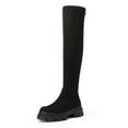 thumbnail image 1 of Dream Pairs - Botas altas hasta el muslo con plataforma por encima de la rodilla para mujer, botas altas largas y elásticas con suela gruesa suave SDOB 222W Dream Pairs SDOB222W, 1 of 4